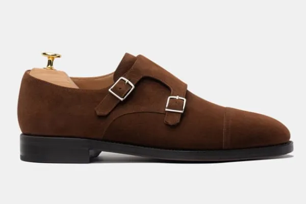 Monk Strap>MORJAS The Double Monkstrap MediumBrownSuede