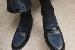 Loafers>MORJAS The Penny Loafer BlackGrainu&NavySuede