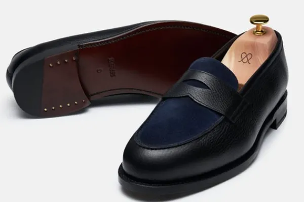 Loafers>MORJAS The Penny Loafer BlackGrainu&NavySuede