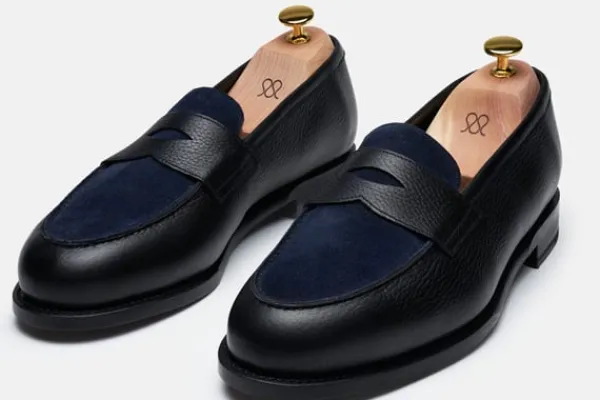 Loafers>MORJAS The Penny Loafer BlackGrainu&NavySuede