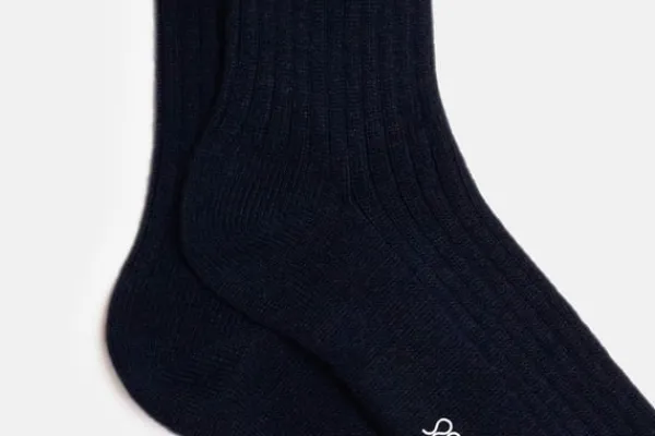Socken>MORJAS The Wool Sock NavyRibbed